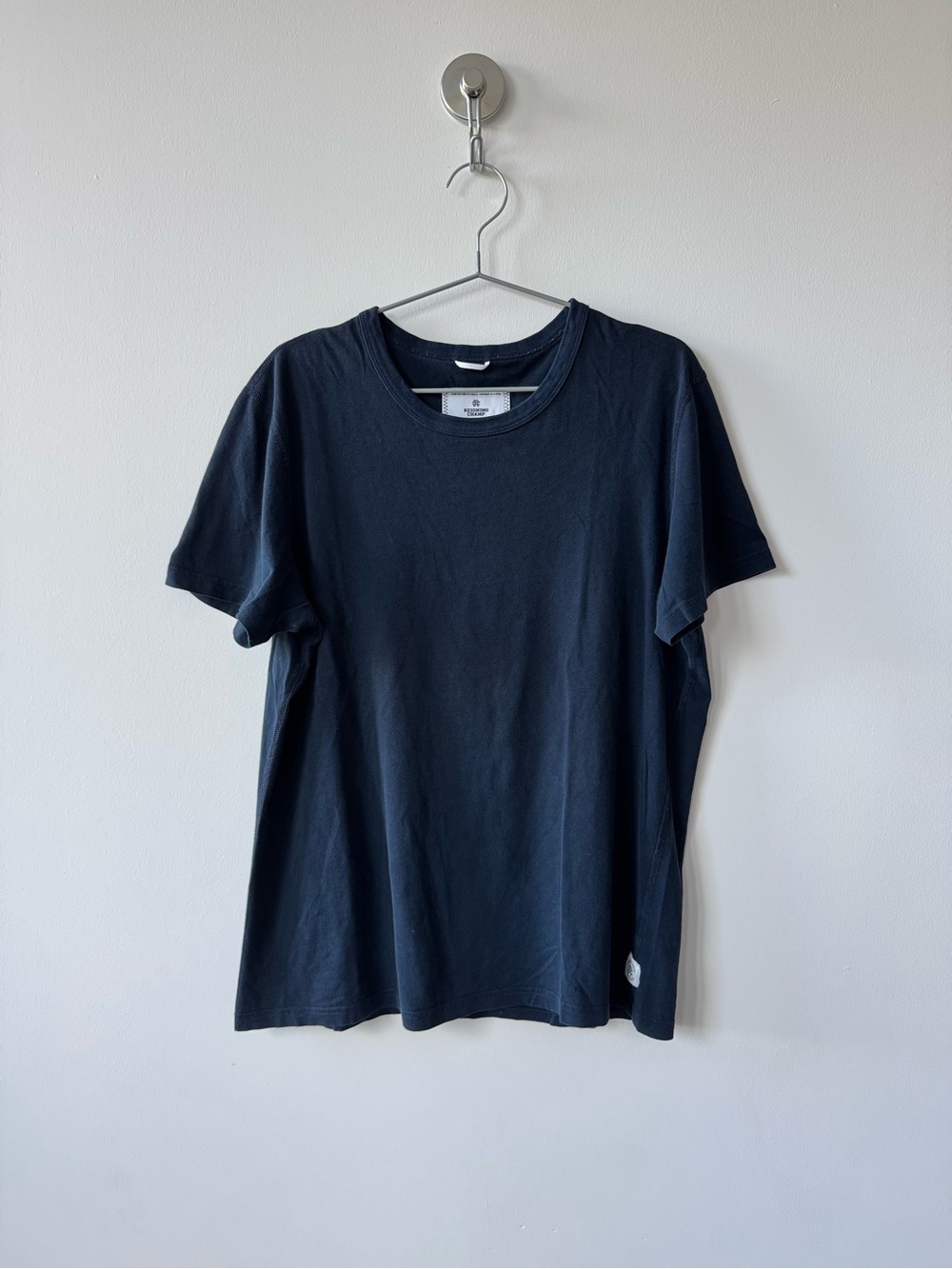 Reigning Champ Basic Navy Short Sleeve Crewneck Tee - Made in Canada - Size M